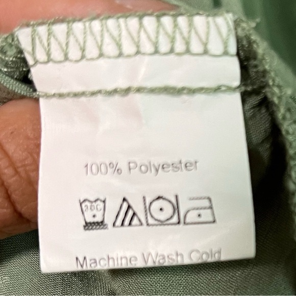 SHEIN Green Swiss Dot Babydoll Dress - Medium - Picture 7 of 8